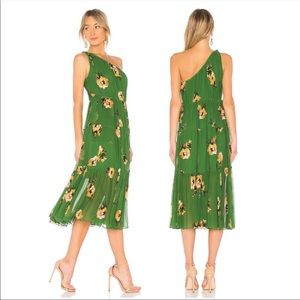 Green Floral Off-the-Shoulder Dress by A.L.C.